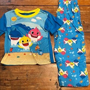 Pingfong Baby Shark Pajama Set - Blue and Yellow - Size 4T